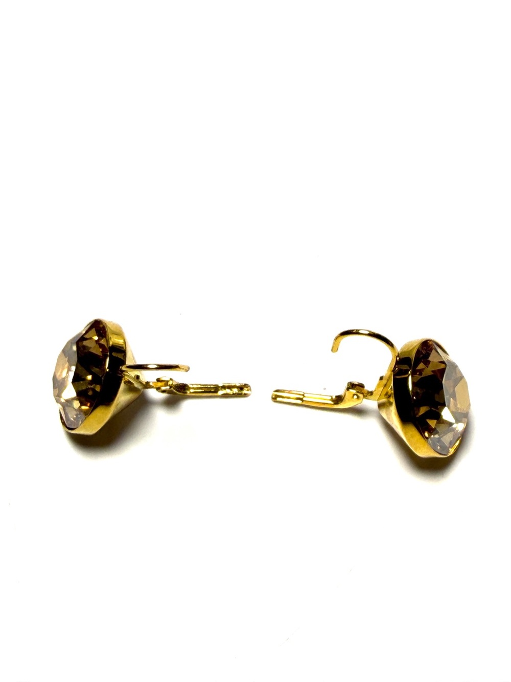 Swarovski Gold-Tone Champagne Crystal Earrings - Picture 3 of 11